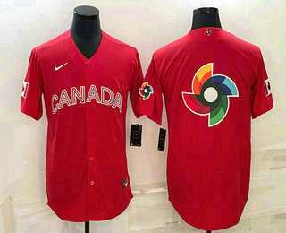 Mens Canada Baseball 2023 Red World Big Logo With Patch Classic Stitched Jerseys->2023 world baseball classic->MLB Jersey